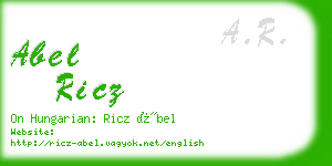 abel ricz business card